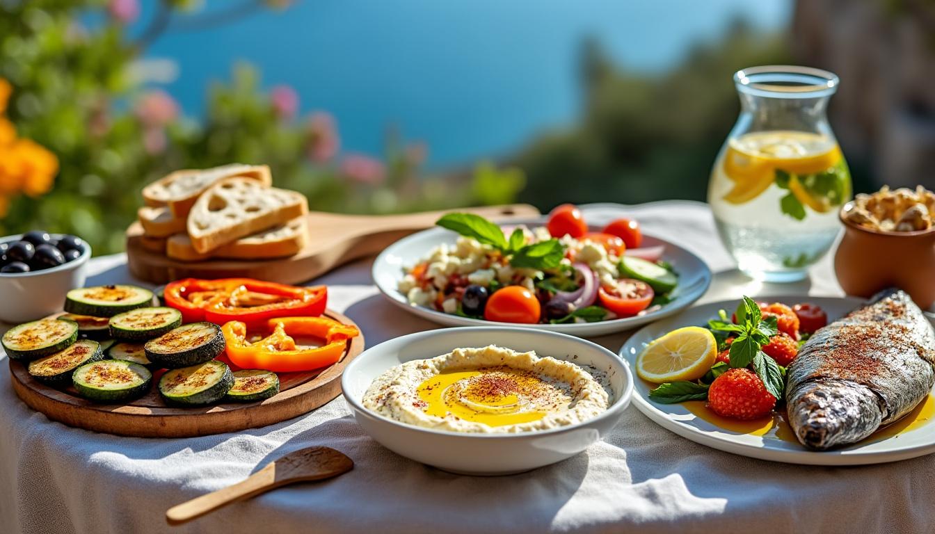 découvrez un menu type pour une diète méditerranéenne équilibrée et savoureuse, comprenant des recettes riches en légumes, fruits, céréales complètes, poissons et huiles saines. adoptez ce mode de vie gastronomique et améliorez votre santé tout en régalant vos papilles !