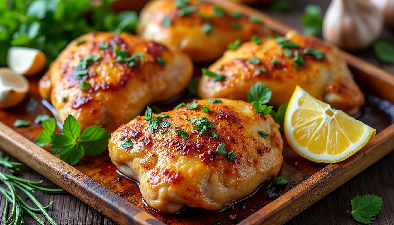 Cuisse de poulet mariné : l'approche gagnante pour un résultat parfait 2 découvrez comment réussir la cuisson de la cuisse de poulet mariné grâce à notre méthode infaillible : conseils, astuces et recette facile pour obtenir une viande tendre, juteuse et pleine de saveurs.