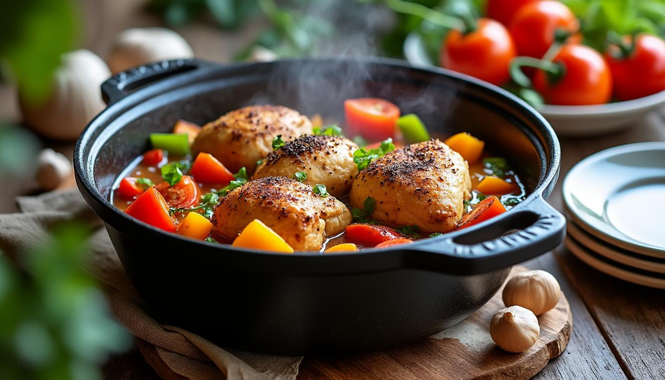 Recette poulet basquaise facile : nos astuces de chef à découvrir d'urgence 2 découvrez notre recette facile de poulet basquaise et profitez des astuces de chef pour réussir ce plat traditionnel savoureux en un rien de temps !