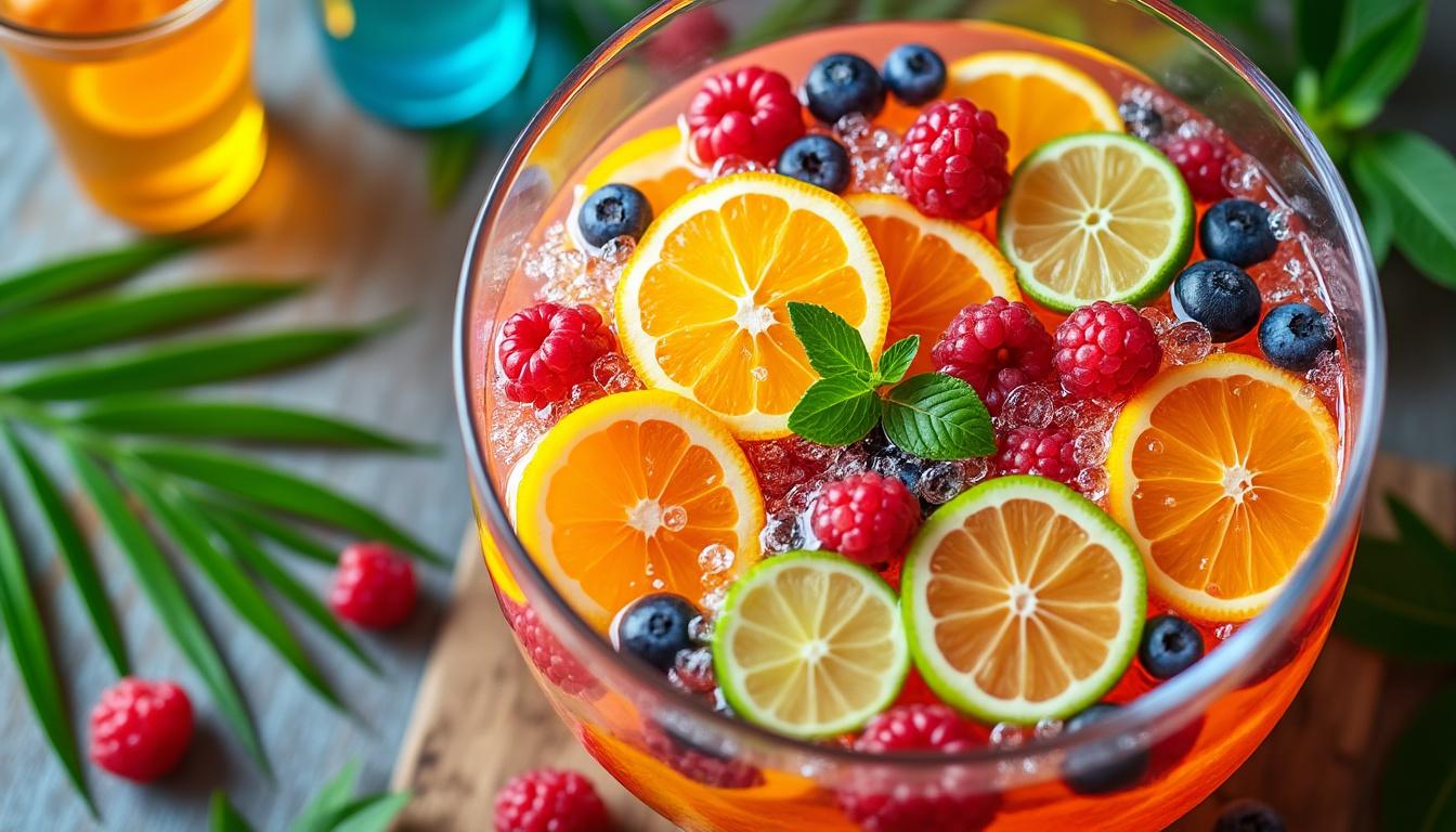découvrez une recette de punch simple pour 5 litres : prêt en quelques minutes, parfait pour impressionner vos invités lors de vos fêtes entre amis ou en famille !