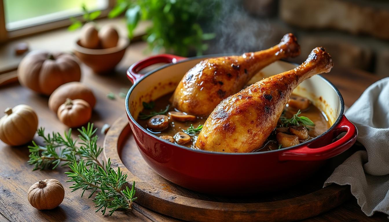 Cuisse de pintade cocotte : fais sensation en quelques minutes 6 découvrez comment préparer une cuisse de pintade en cocotte savoureuse et rapide. apprenez nos astuces pour impressionner vos invités en quelques minutes avec cette recette simple et gourmande !