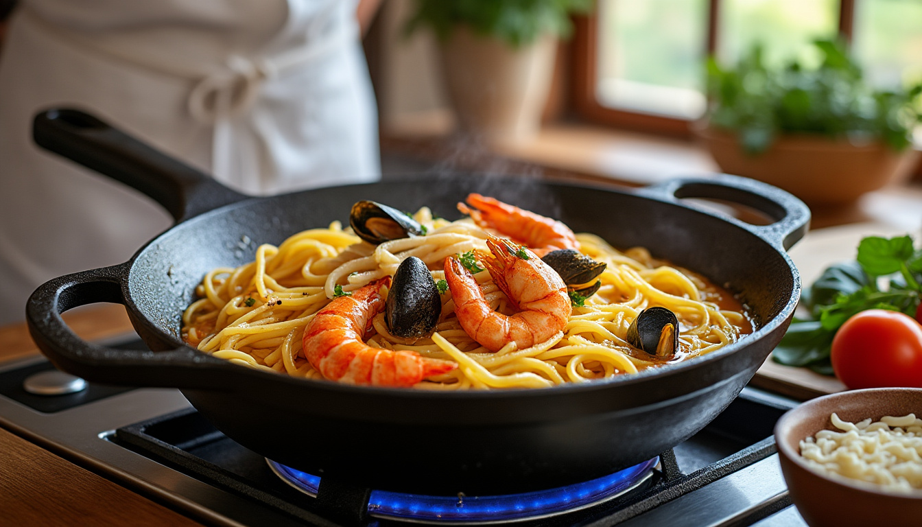 Recette fideua catalane : la méthode express à tester ce soir 5 découvrez notre recette de fideua catalane en version express : un plat savoureux de pâtes et fruits de mer, prêt en un rien de temps ! idéal pour un dîner rapide et gourmand à tester ce soir.