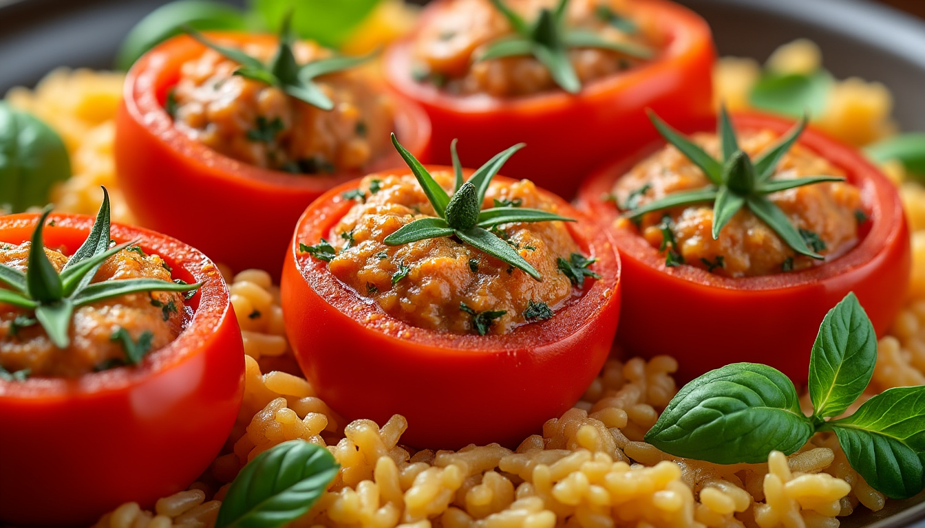 découvrez notre guide rapide pour réussir des tomates farcies savoureuses sur un lit de riz cuites au four. conseils, astuces et étapes simples pour un plat familial délicieux et réconfortant !