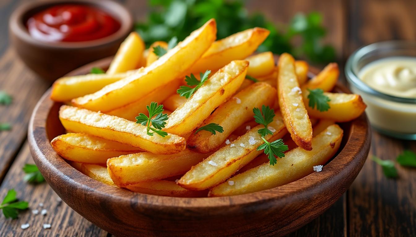 découvrez tous les secrets de la frite maison : astuces de cuisson, choix des pommes de terre et recettes pour réussir des frites croustillantes et savoureuses à chaque fois. offrez-vous le plaisir d’un délice à la maison !