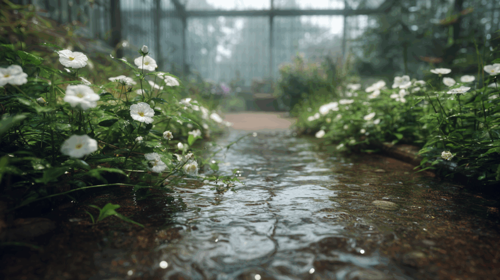 pluie eparse jardin obatik
