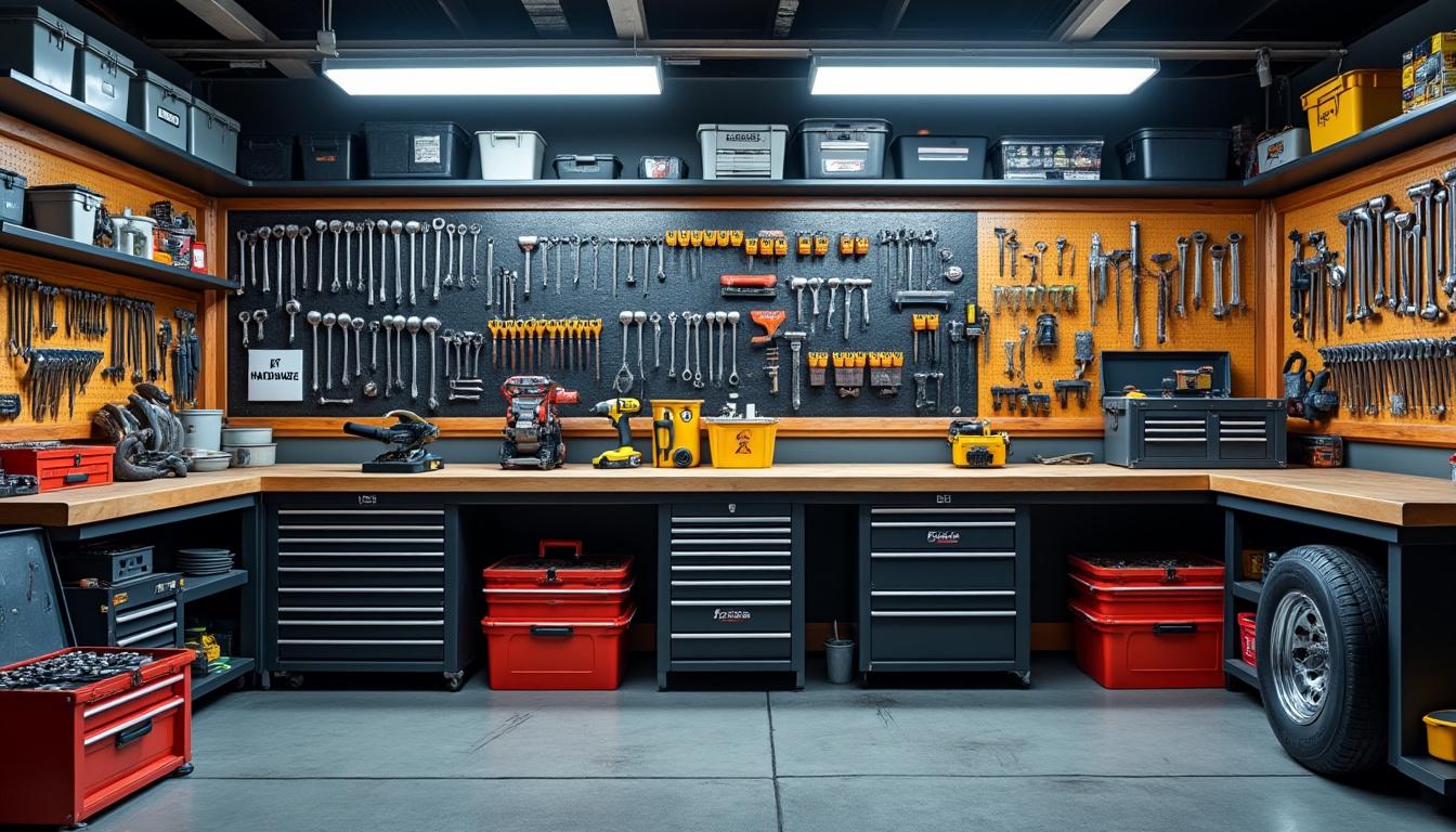 Aménager un Atelier dans votre Garage : Guide Complet des Outils Essentiels et Astuces d'Organisation 2 découvrez comment aménager un atelier fonctionnel dans votre garage grâce à notre guide complet des outils essentiels et des meilleures astuces d'organisation pour optimiser votre espace de travail.
