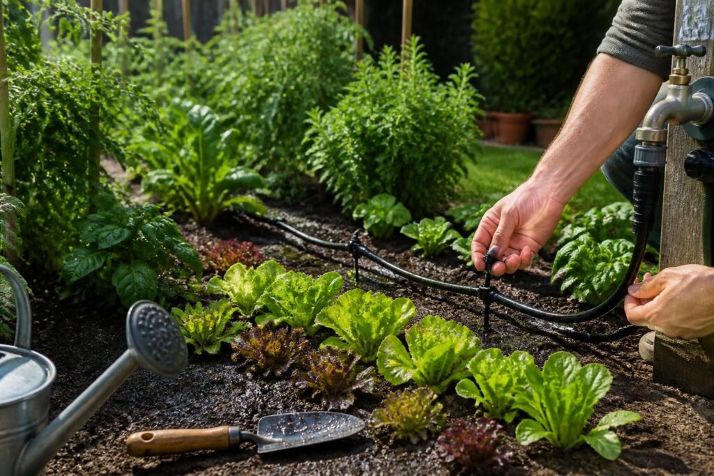 découvrez comment installer un système d’arrosage automatique économique pour votre potager et simplifiez l'entretien de vos plantes tout en économisant de l'eau.