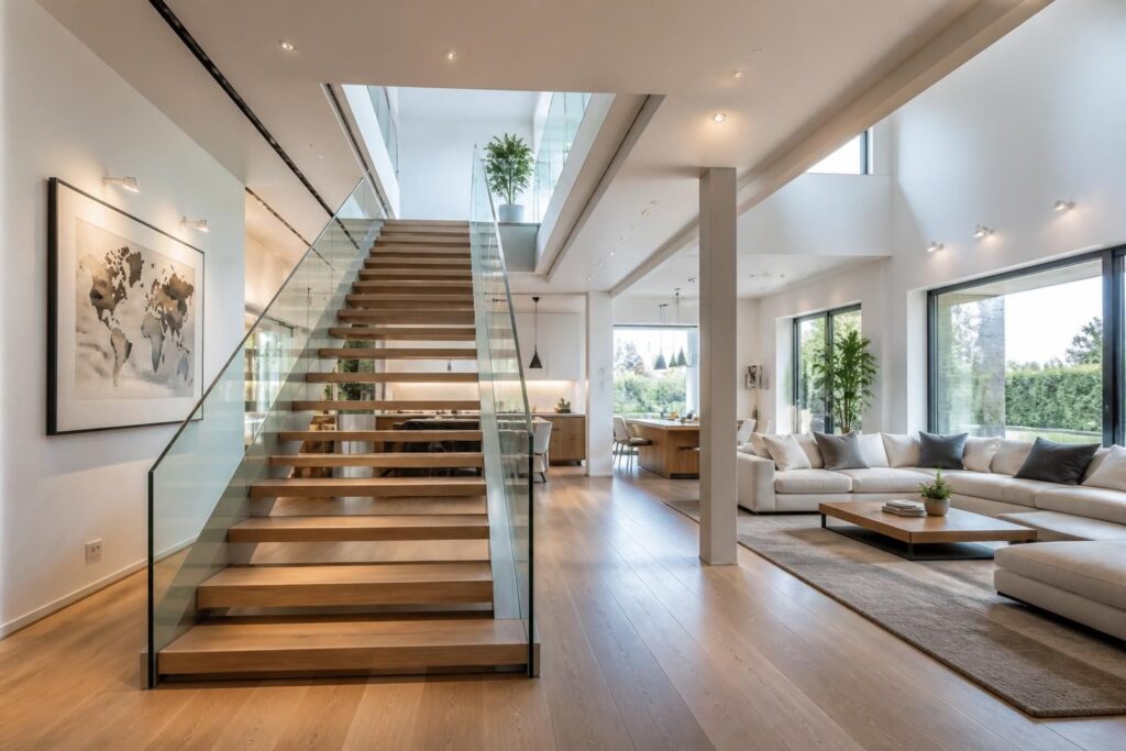 découvrez comment intégrer un escalier au centre de votre salon tout en préservant une circulation fluide et harmonieuse dans votre espace de vie.