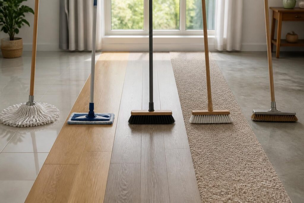 découvrez comment choisir le balai parfait adapté à chaque type de revêtement de sol pour un nettoyage efficace et adapté.