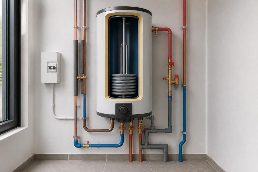 découvrez notre guide illustré avec un schéma détaillé pour l'installation et les raccordements essentiels d'un chauffe-eau, facile à suivre pour garantir une mise en place sécurisée et efficace.
