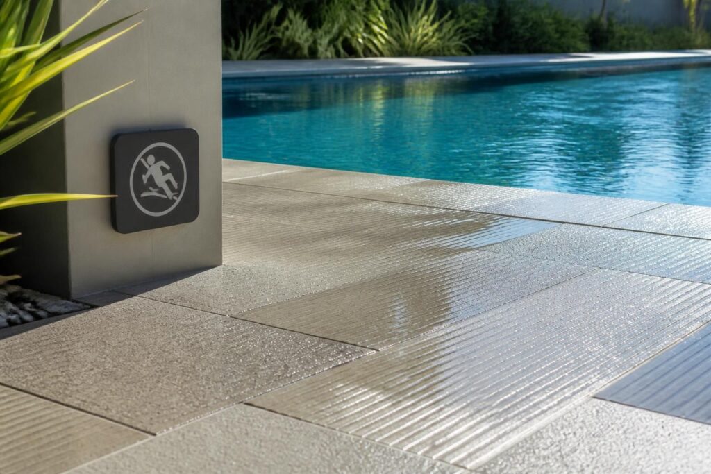 découvrez notre guide complet sur la sécurité au bord de la piscine avec les meilleurs carrelages antidérapants, leurs tarifs, et les normes en vigueur pour garantir un espace sécurisé et agréable.